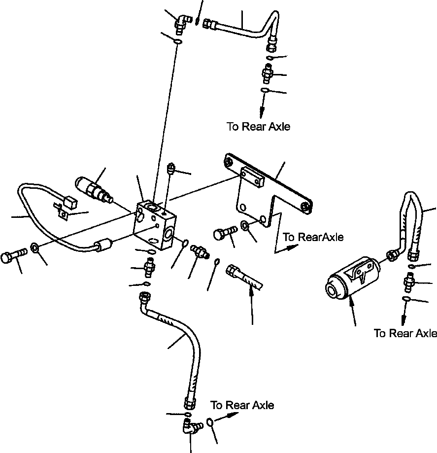 Part |$62. DIFFERENTIAL LOCK PIPING - REAR AXLE LINE [H3511-15B0]