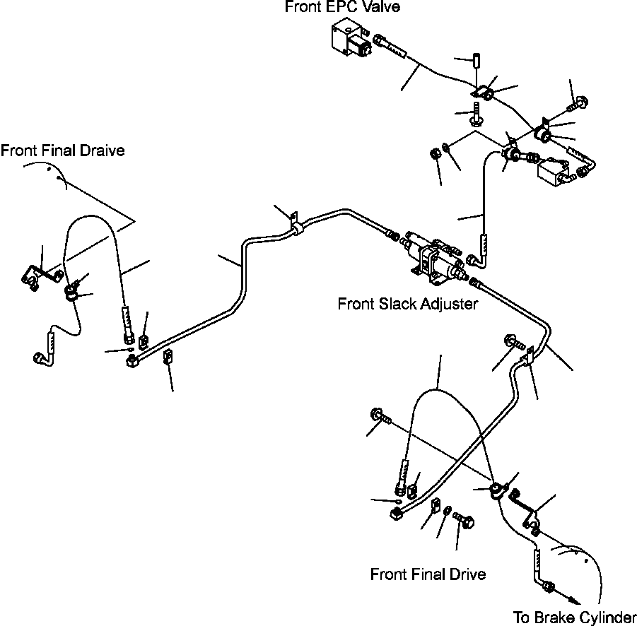 Part |$72. BRAKE PIPING - SLACK ADJUSTER TO FRONT AXLE [H3540-03A0]