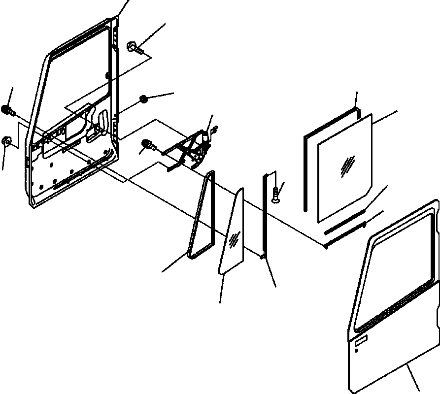 Part |$5. CAB - LH DOOR - WINDOW GLASS AND RELATED PARTS [K0210-02A0]