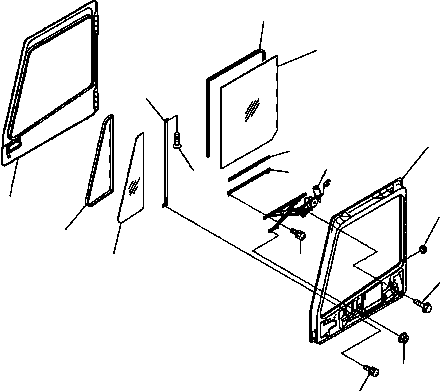 Part |$8. CAB - RH DOOR - WINDOW GLASS AND RELATED PARTS [K0210-05A0]