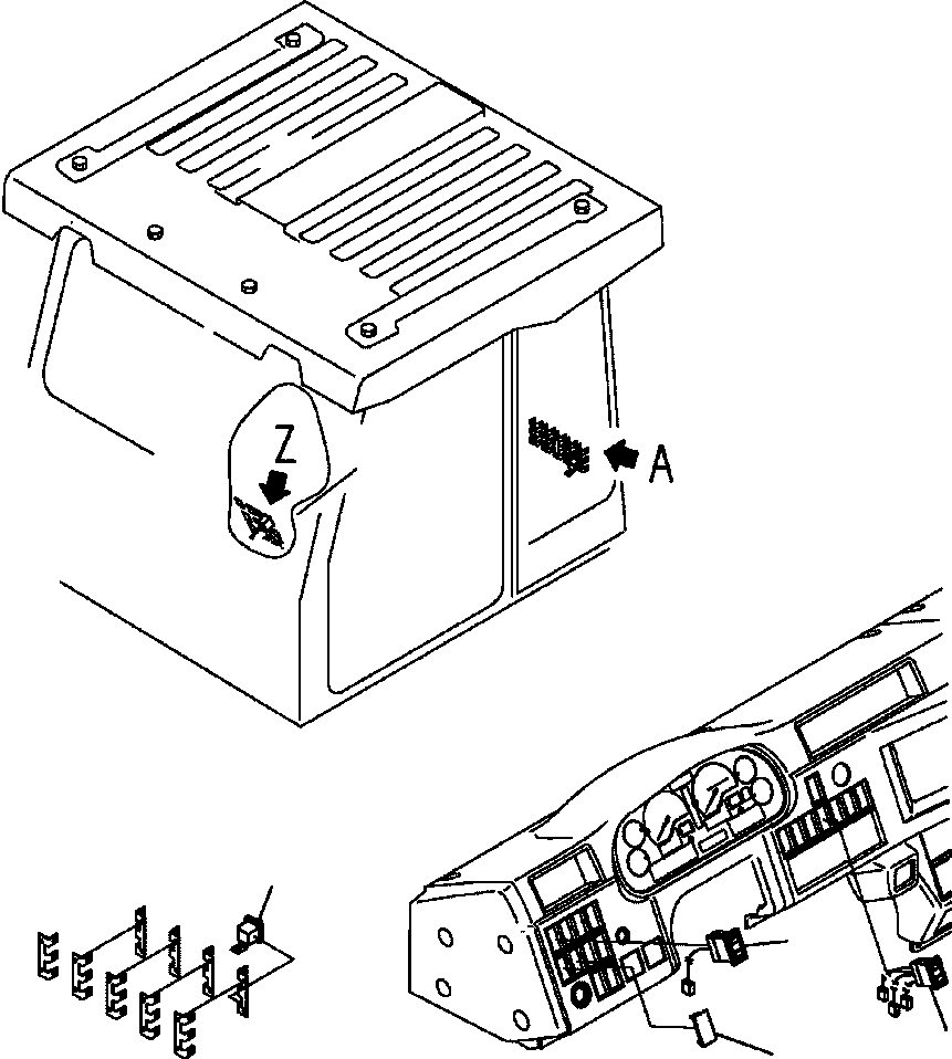 Part |$70. CAB ELECTRICAL - EXHAUST BRAKE AND SIDE LAMP [K3291-05A5]