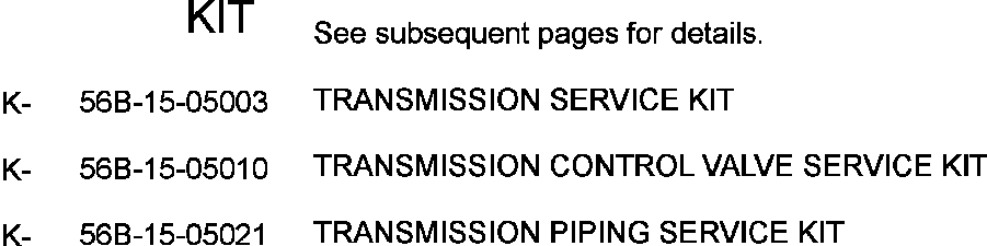 Part |$0. TRANSMISSION SERVICE KITS [Y0100-01A0]