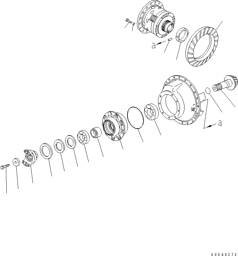 HM400-0E 00048273 EAR AXLE (PINION AND CAGE)