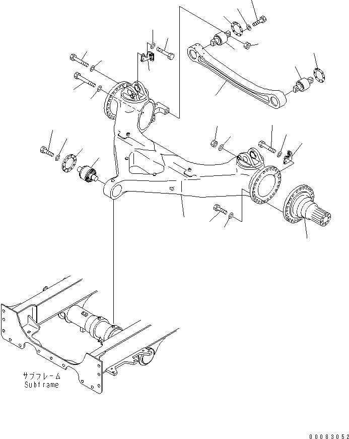 HM400-0E 00083052 RONT AXLE SUPPORT (1/2)