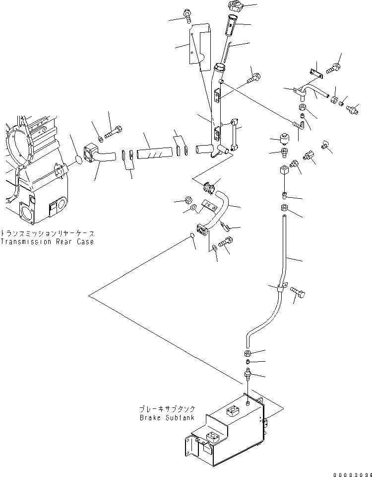 HM400-0E 00083096 RAKE COOLING PIPING (TRANSMISSION TO BRAKE SYSTEM TANK)