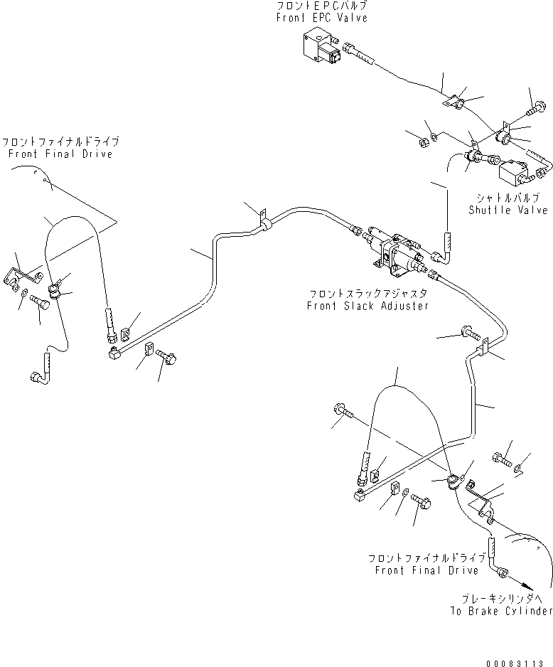 Part 750. BRAKE PIPING (SLACK ADJUSTER TO FRONT AXLE) [H3540-03A0]