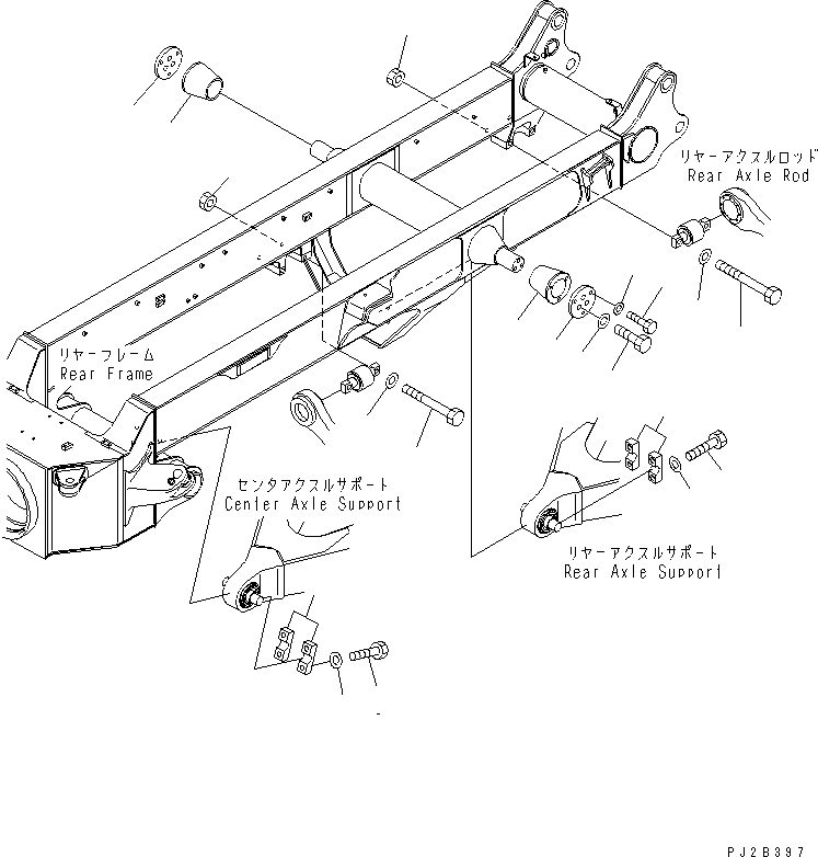 HM400-0E @@2B397@ EAR FRAME (AXLE ARM AND EQUALIZER BAR)