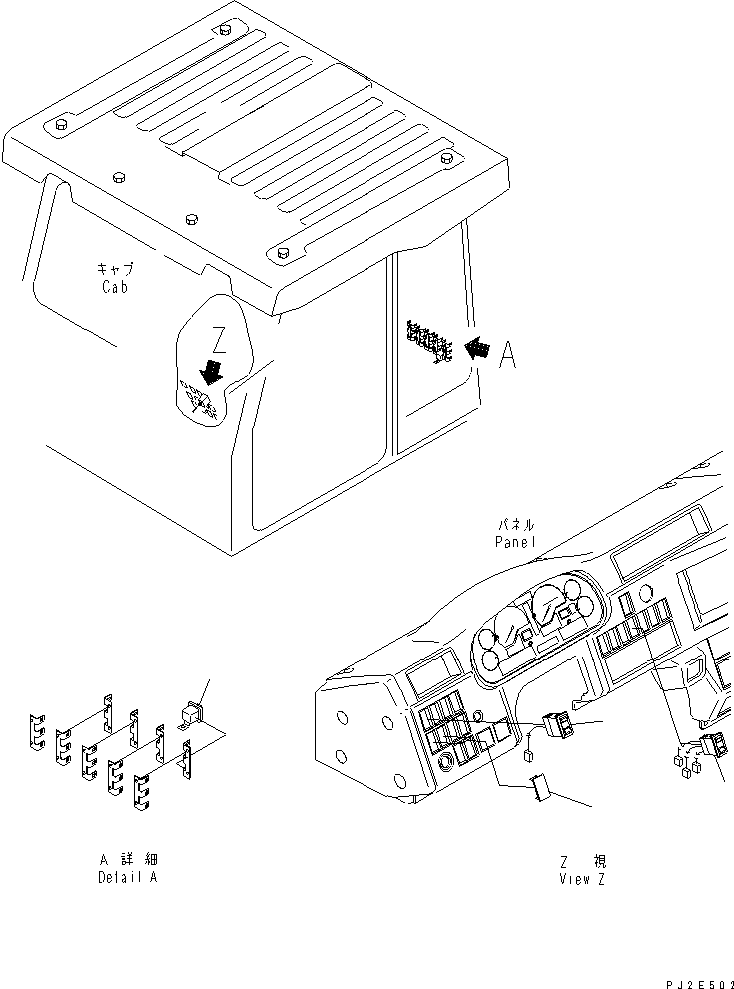 Part 740. CAB ELECTRICAL (WITH EXHAUST BRAKE AND SIDE LAMP) [K3291-04A3]