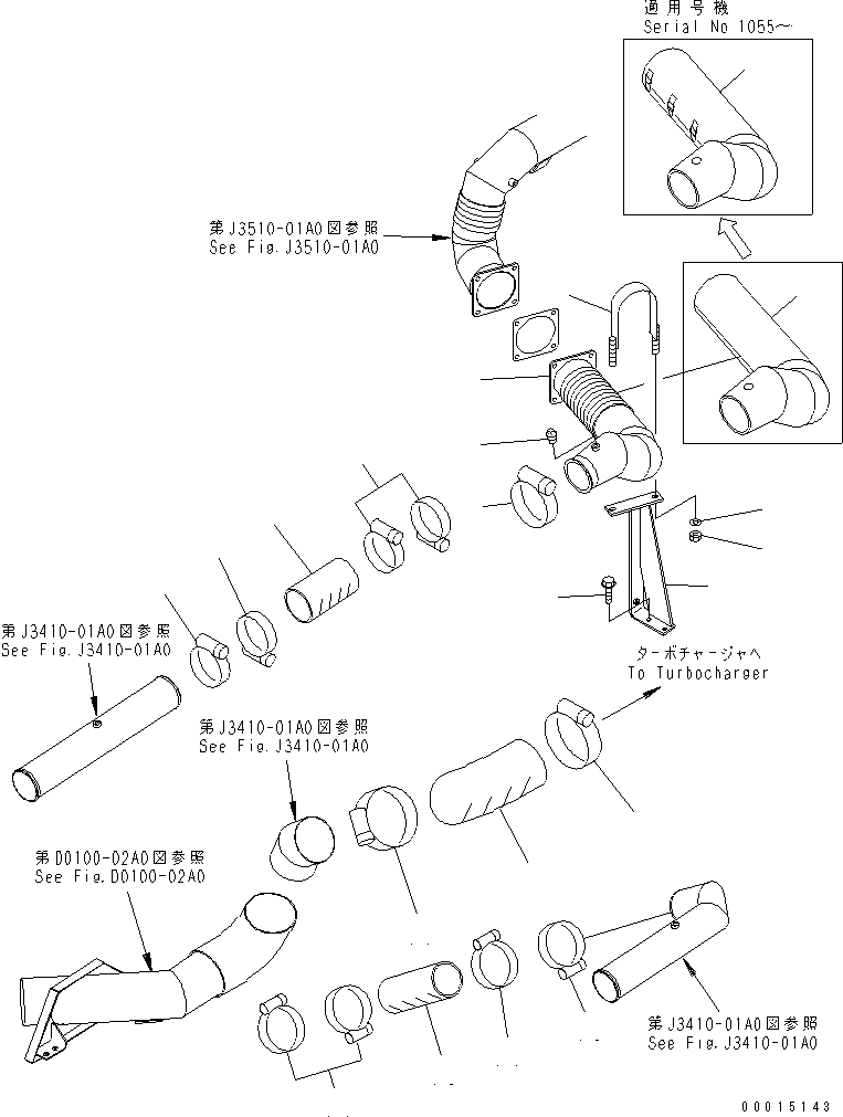 Part 40. ENGINE PIPING (AIR INTAKE AND EXHAUST) (WITH EXHAUST BRAKE) [B0130-01A1]