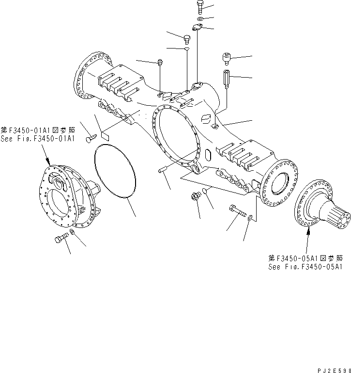 HM400-1R ENTER AXLE (HOUSING AND RELATED PARTS) (LIMITED SLIP DIF.)