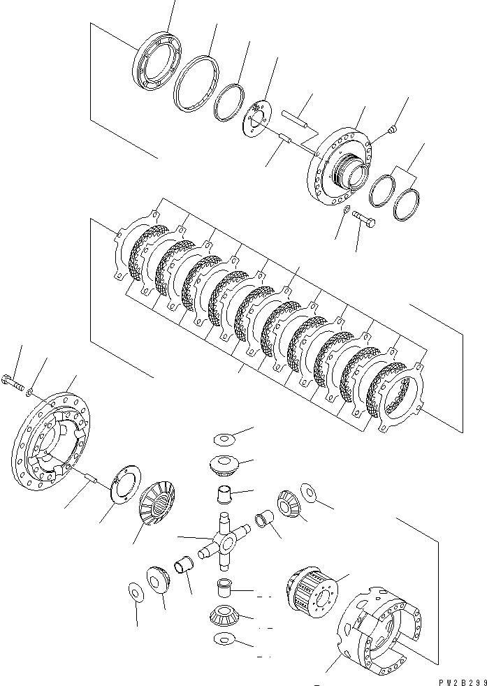 HM400-1R EAR AXLE (DIFFERENTIAL LOCK)(#1033-)