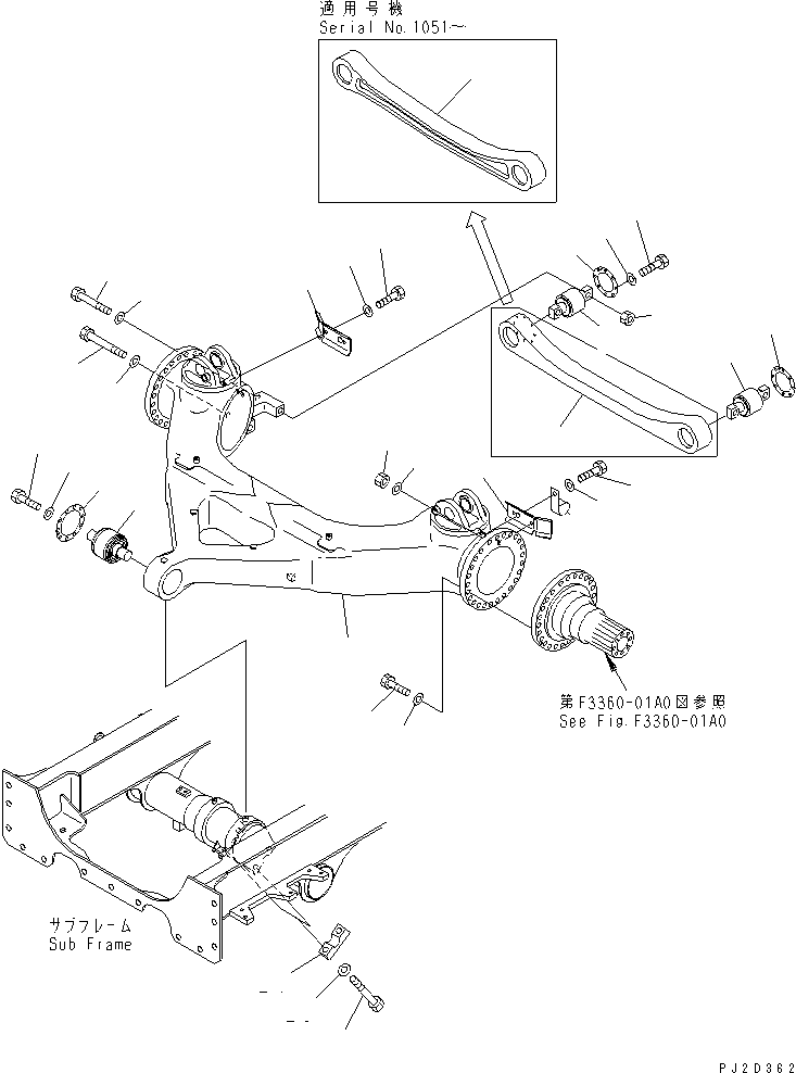 Part 1160. FRONT AXLE SUPPORT(#1001-1105) [F3820-01A0]