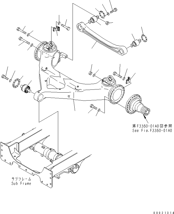 Part 1170. FRONT AXLE SUPPORT (1/2)(#1106-) [F3820-01A0A]