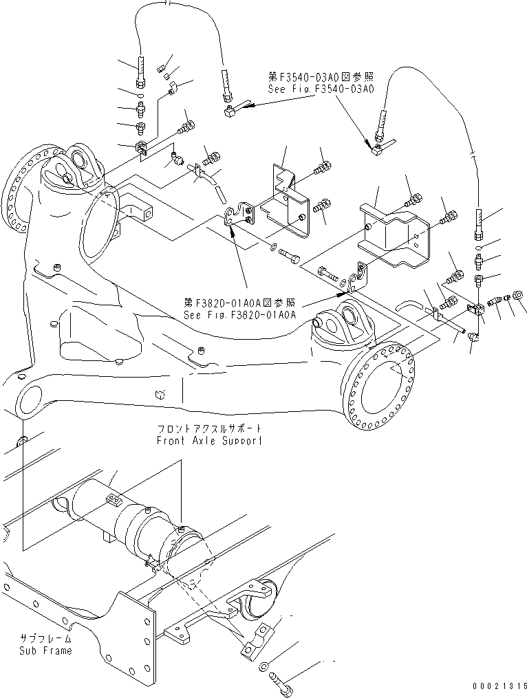 HM400-1R RONT AXLE SUPPORT (2/2)(#1106-)