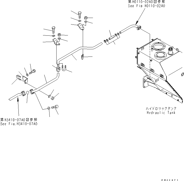 Part 250. HYDRAULIC PIPING (TANK TO EMERGENCY STEERING PUMP) [H3410-02A0]