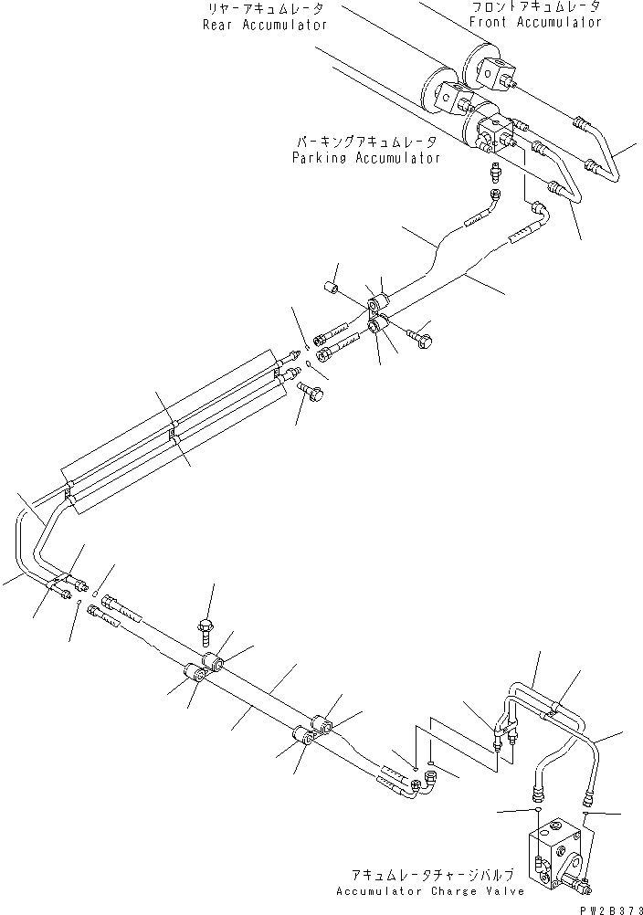 HM400-1R YDRAULIC PIPING (ACCUMULATOR TO CHARGE VALVE)