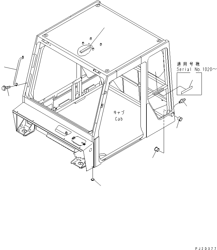 Part 290. OPERATOR'S CAB (CAB STAY AND BUSHING) [K0210-18A0]