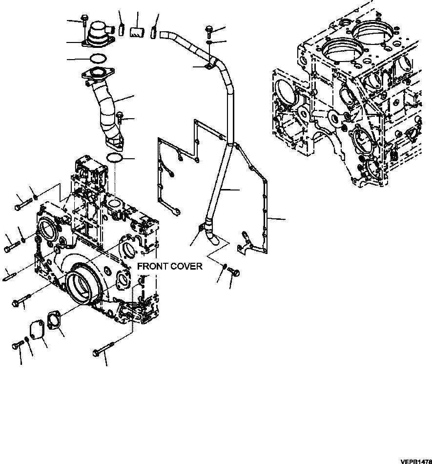 Part |$8. BREATHER PIPING AND FRONT GEAR TRAIN COVER MOUNTING [A1115-B8A2]