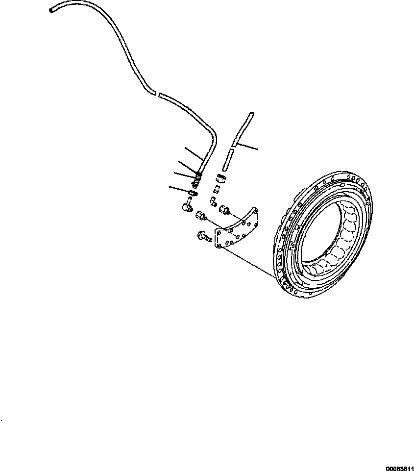 Part |$84. BRAKE PIPING L.H. CENTER BRAKE CYLINDER LINE [F3450-08A0]