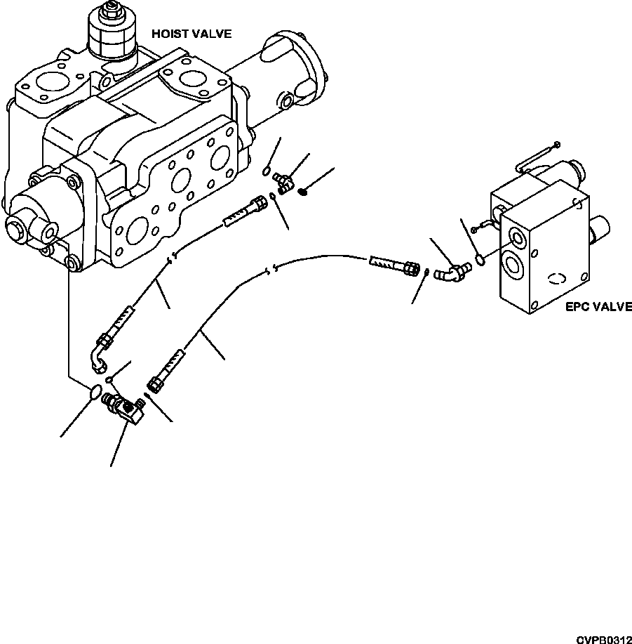 Part |$8. HYDRAULIC PIPING EPC VALVE TO HOIST VALVE LINE [H0110-05A0]