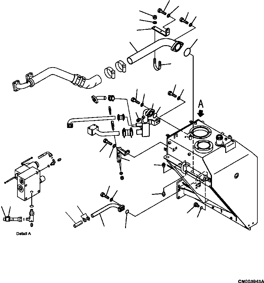 Part |$16. HYDRAULIC PIPING TANK SUCTION AND RETURN LINES [H0150-03A0]