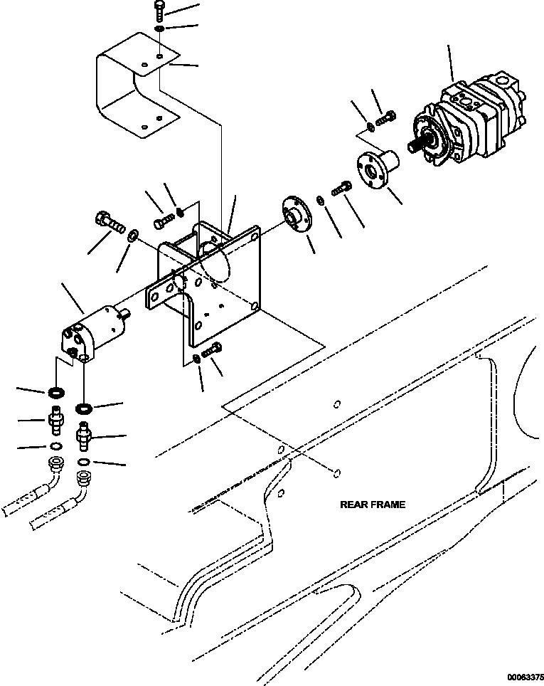 Part |$138. DIFFERENTIAL LOCK PIPING MOTOR AND PUMP SBR8+8 CONNECTIONS [H3511-14A0]