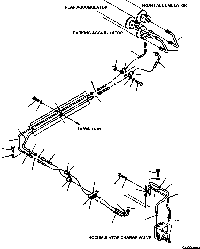 Part |$154. HYDRAULIC PIPING ACCUMULATOR TO CHARGE VALVE [H3530-06A0]