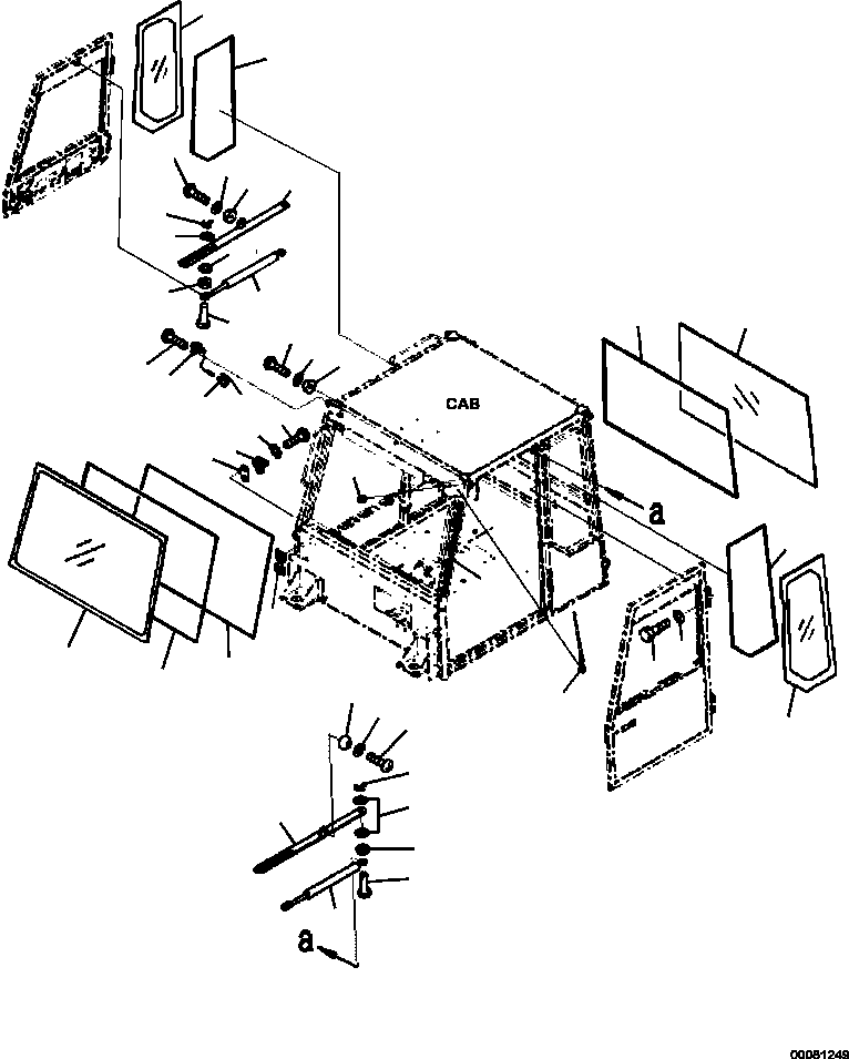 Part |$14. ROPS CAB GLASS WINDOWS [K0200-08B0]