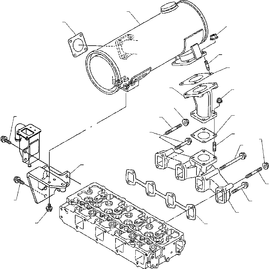 WB1402N RXB05471 IG. A0121-01A0 EXHAUST MANIFOLD AND MUFFLER - ASPIRATED ENGINE