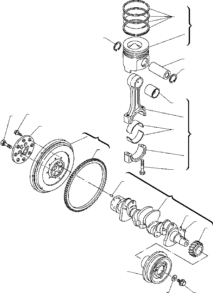 WB1402N RXB02820 IG. A0261-01A0 CRANKSHAFT AND PISTON