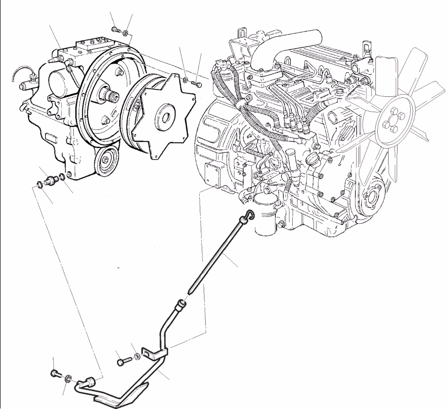 WB1402N RXB05721 IG. B1010-01A0 ENGINE AND DRIVE CONNECTION