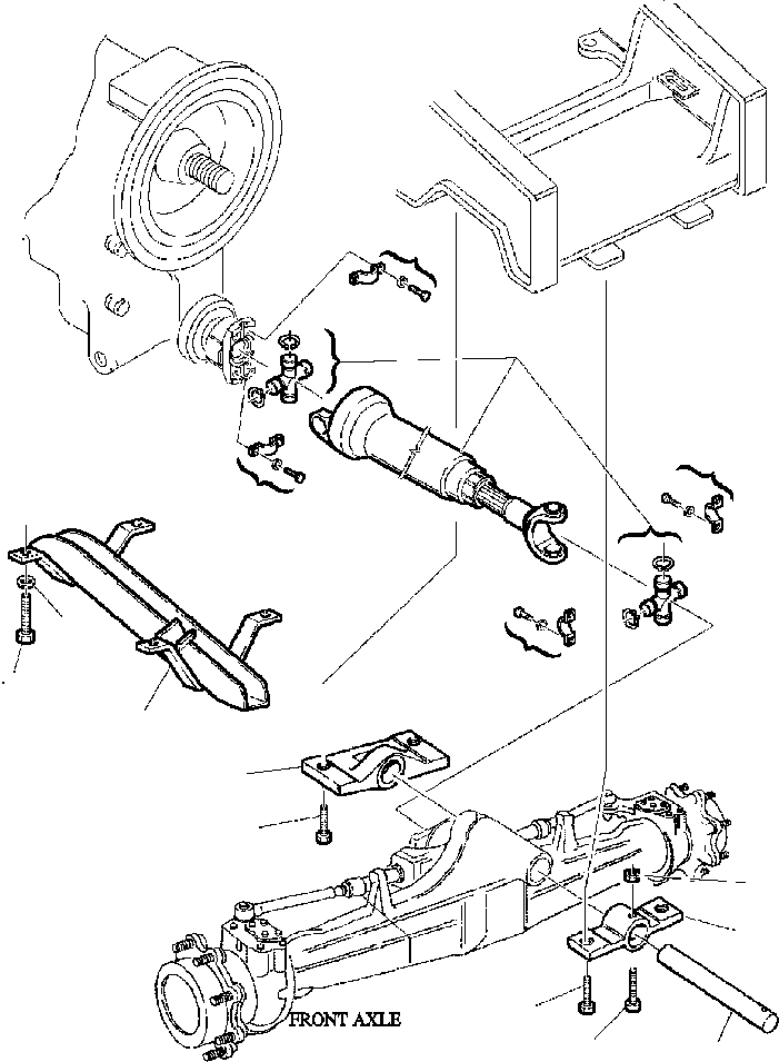 Part |$1. FRONT PROPELLER SHAFT AND FRONT AXLE MOUNTING - 4WD [F3200-01A0]