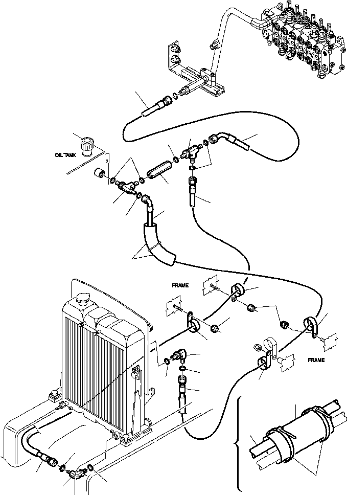 Part |$34. HYDRAULIC PIPING - OIL COOLER AND RETURN LINE [H6530-01A0]