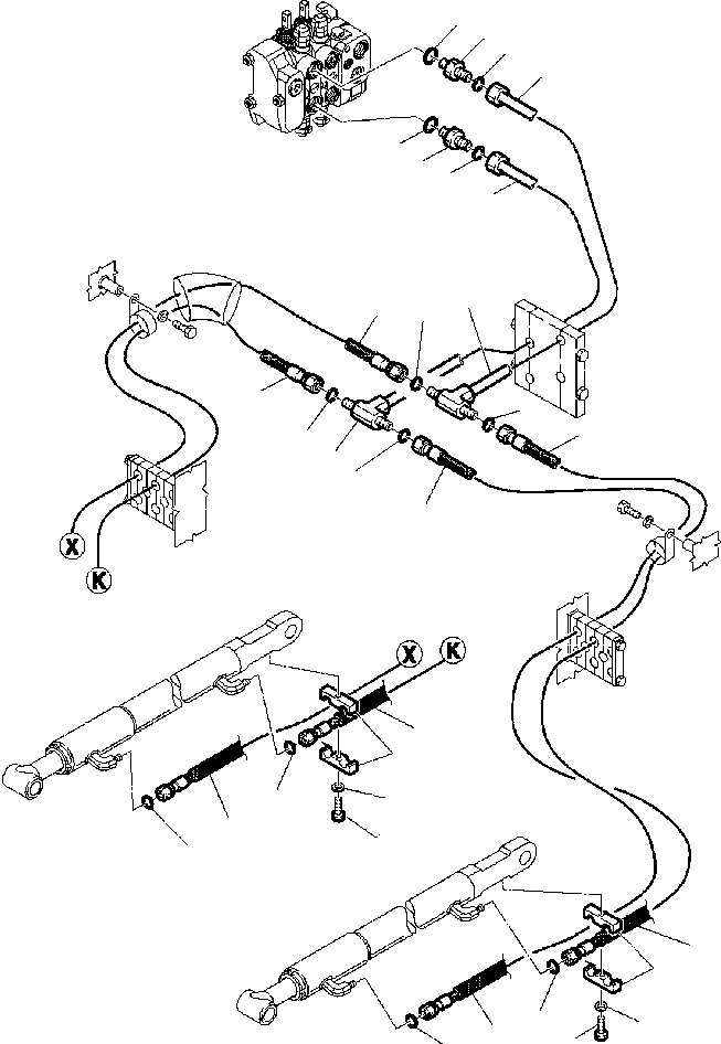 Part |$41. HYDRAULIC PIPING - CONTROL VALVE TO SHOVEL DUMP CYLINDER [H6630-01A0]