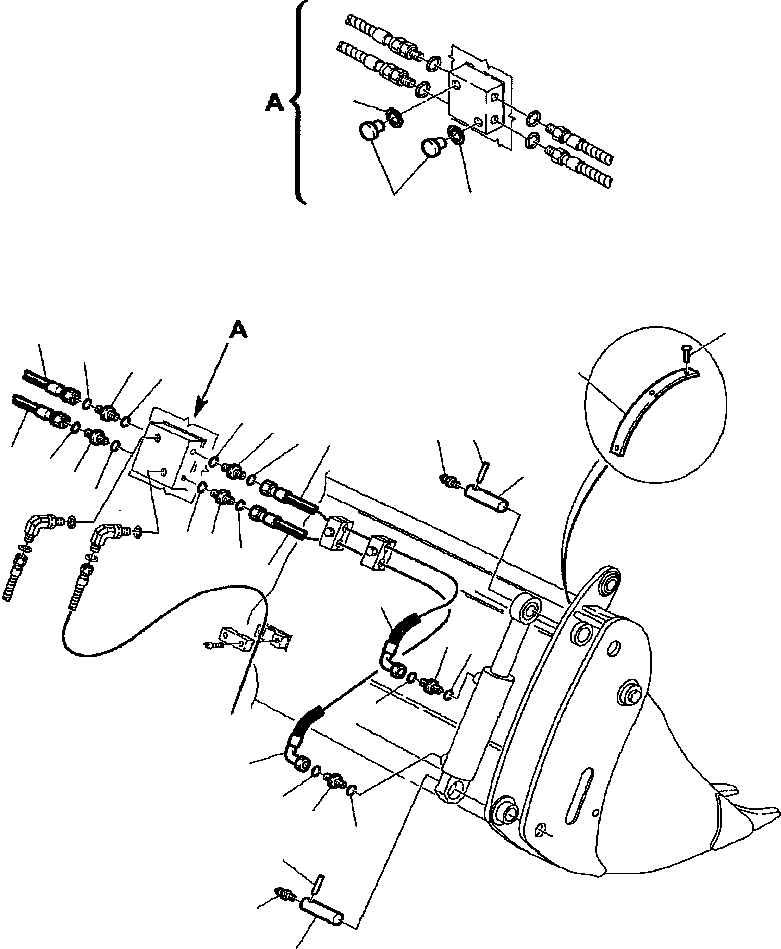 Part |$47. HYDRAULIC PIPING - BUCKET - 4 IN 1 CYLINDER LINE [H6670-01A0]