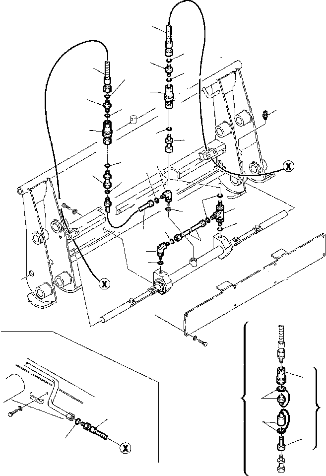 Part |$49. HYDRAULIC PIPING - BUCKET FAST COUPLING LINE [H6680-01A0]