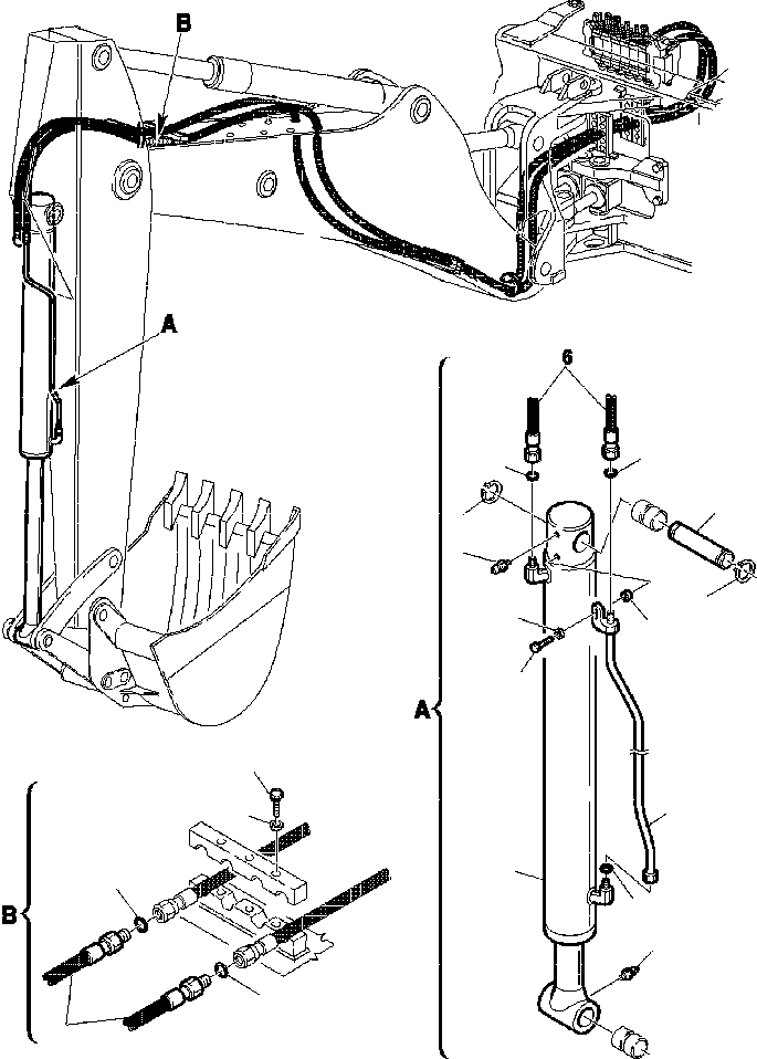 Part |$57. HYDRAULIC PIPING - BUCKET CYLINDER LINE [H6750-01A0]