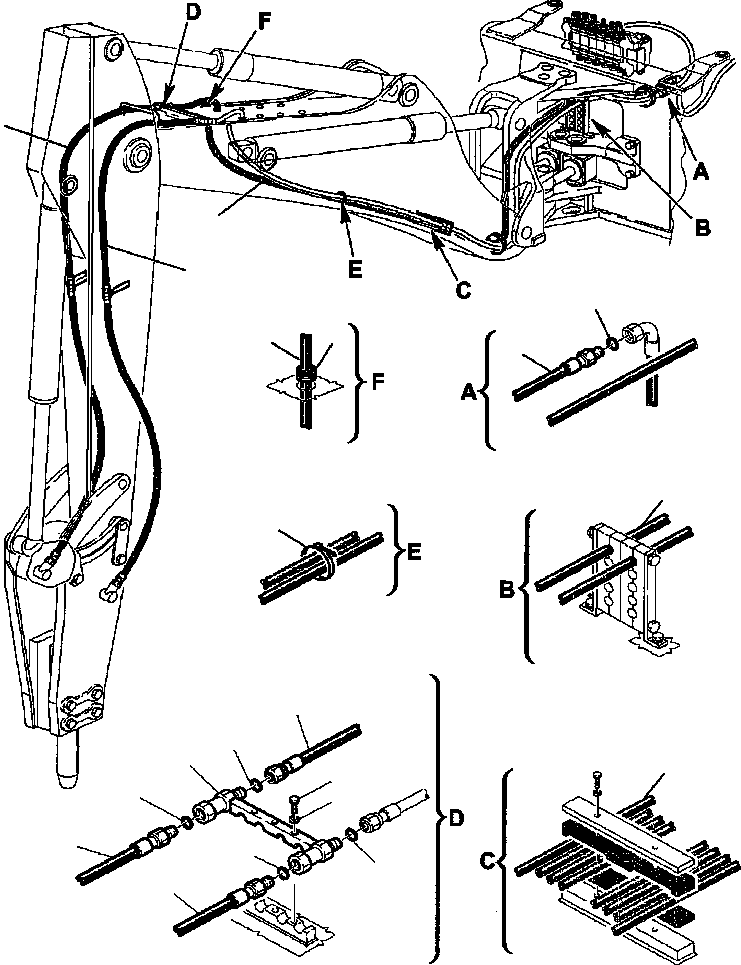 Part |$65. HYDRAULIC PIPING - HAMMER LINE - BOOM TO ARM [H6830-01A0]