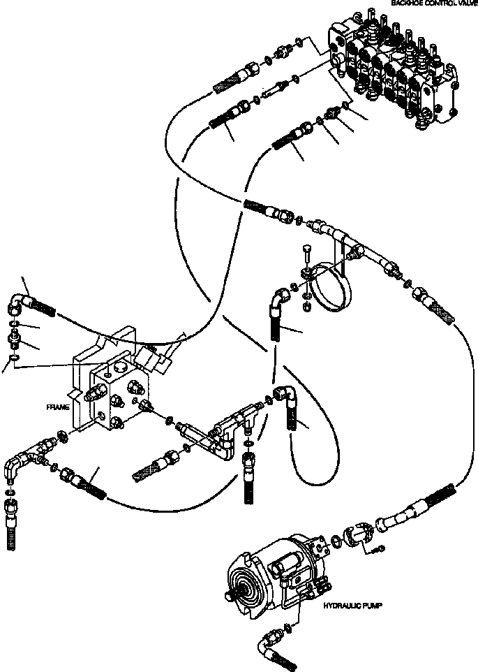 Part |$75. HYDRAULIC PIPING - HAMMER PIPING - SOLENOID VALVE TO BACKHOE CONTROL VALVE [H6945-01A0]