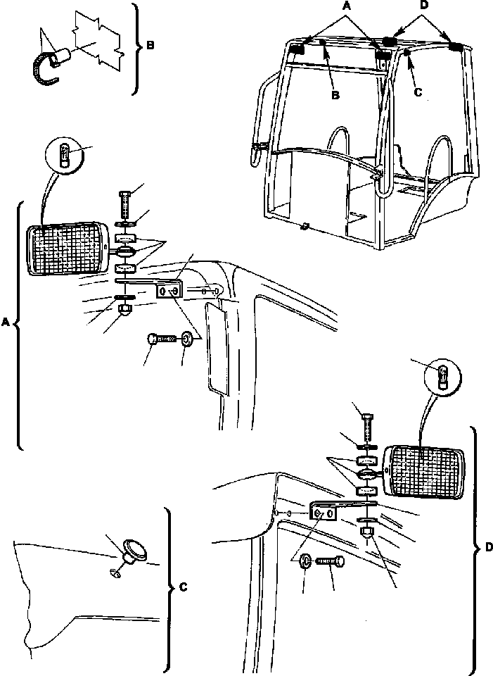 Part |$23. CANOPY - WORK LAMP ASSEMBLY [K5330-01A0]