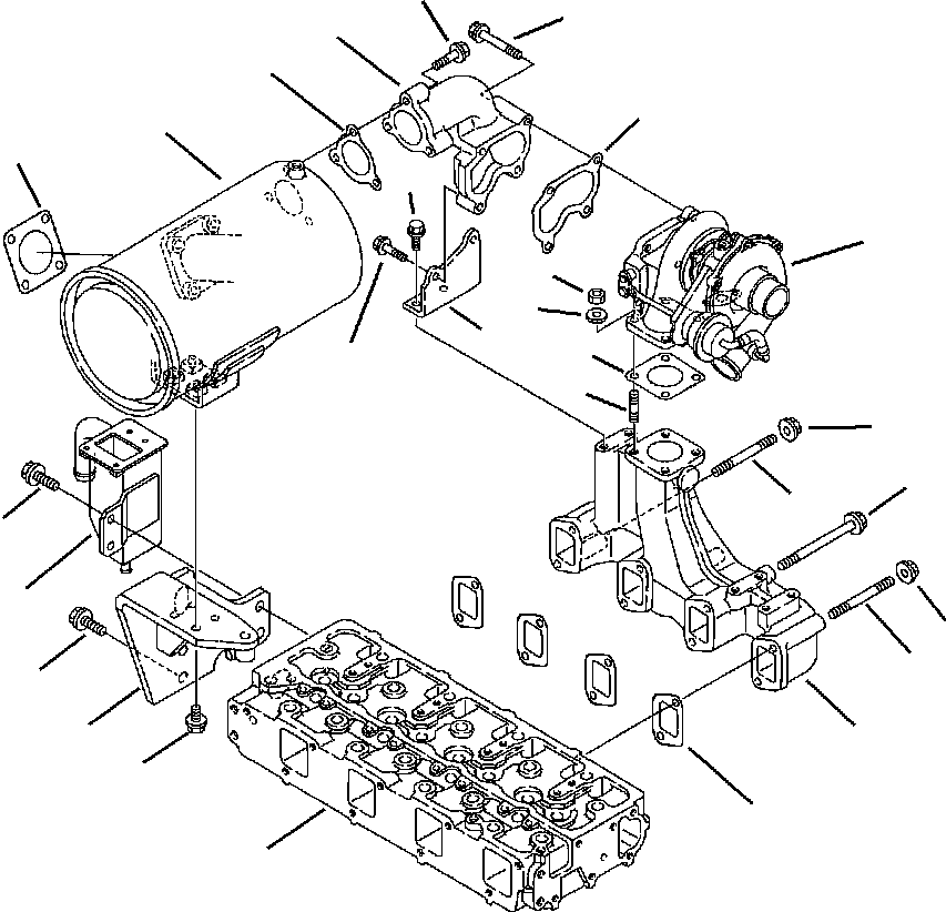 Part |$22. TIER  I ENGINE EXHAUST MANIFOLD, TURBOCHARGER AND MUFFLER - S/N  A20637-A20813 [A0106-01A0]