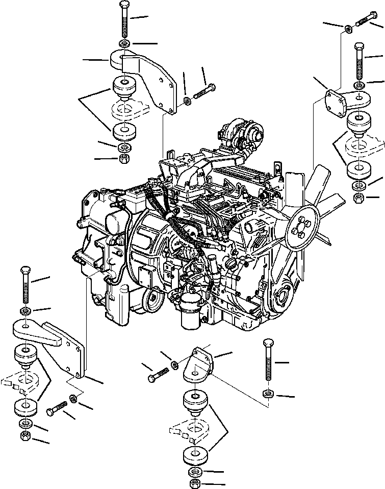 Part |$0. ENGINE MOUNTING TIER  I - S/N  A20637-A20813 [B1000-01A0]