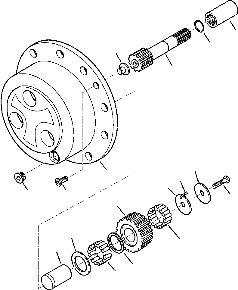 WB1402N1 WBF20000A01E EAR AXLE (SEE FIG. F3500-01A0)