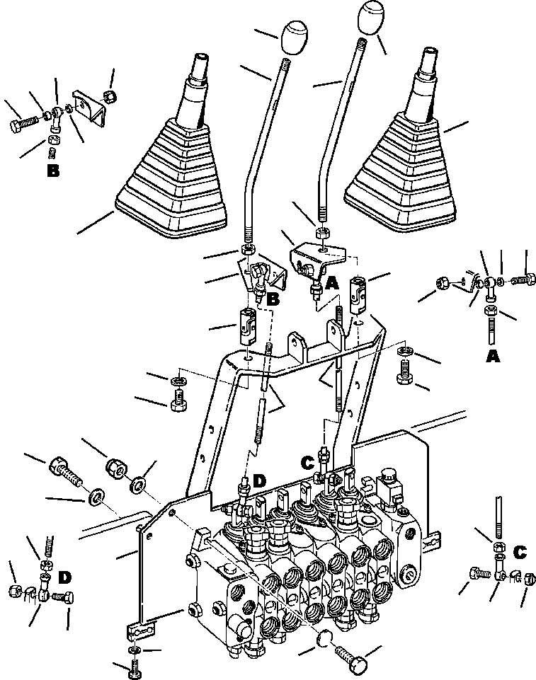 Part |$12. BACKHOE CONTROL LEVERS EXCAVATOR PATTERN [K4400-01A0]