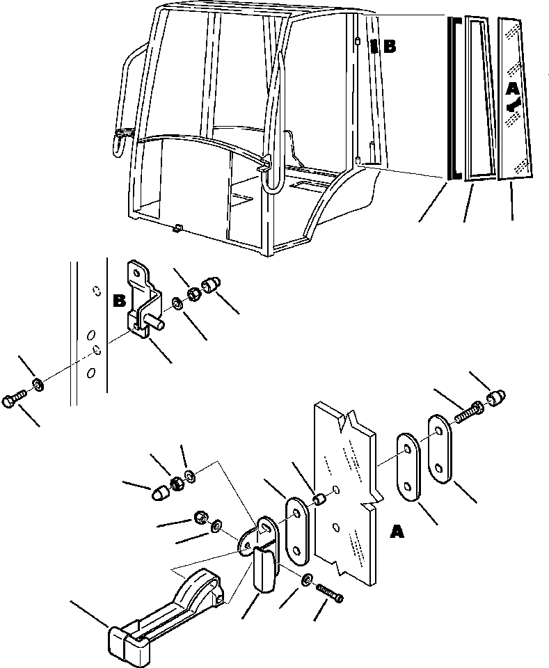 Part |$62. CAB LEFT WINDOW - S/N  A20814- [K5202-01A3]