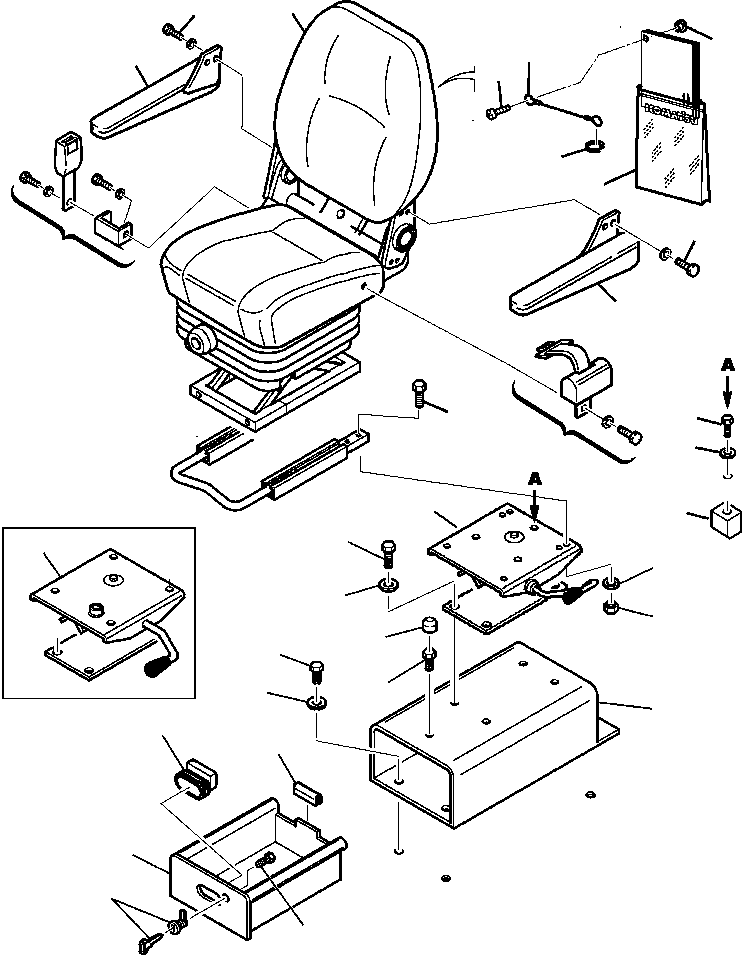 Part |$96. CANOPY OPERATORS SEAT SUPPORT AND MOUNTING - S/N  A20637- [K5400-01A0]