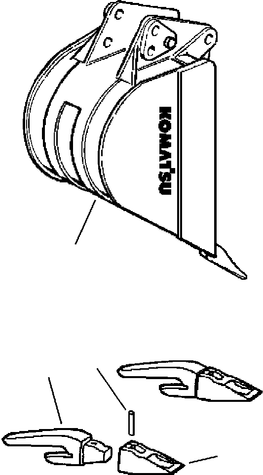 Part |$26. BACKHOE BUCKET 12 INCH WIDE [T2050-01A0]