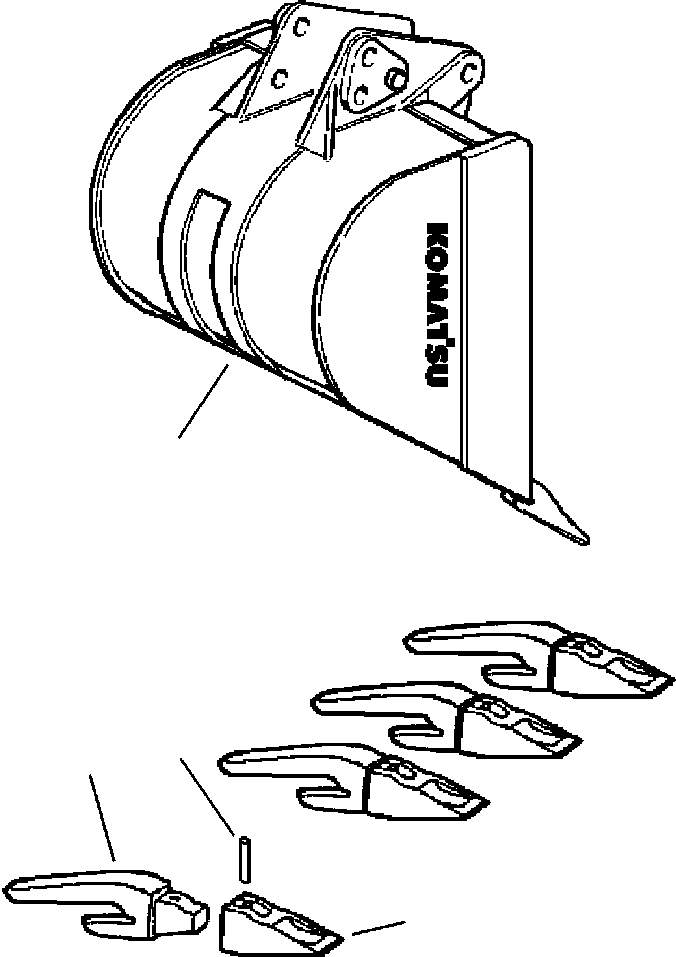 Part |$30. BACKHOE BUCKET 24 INCH WIDE [T2050-01A2]