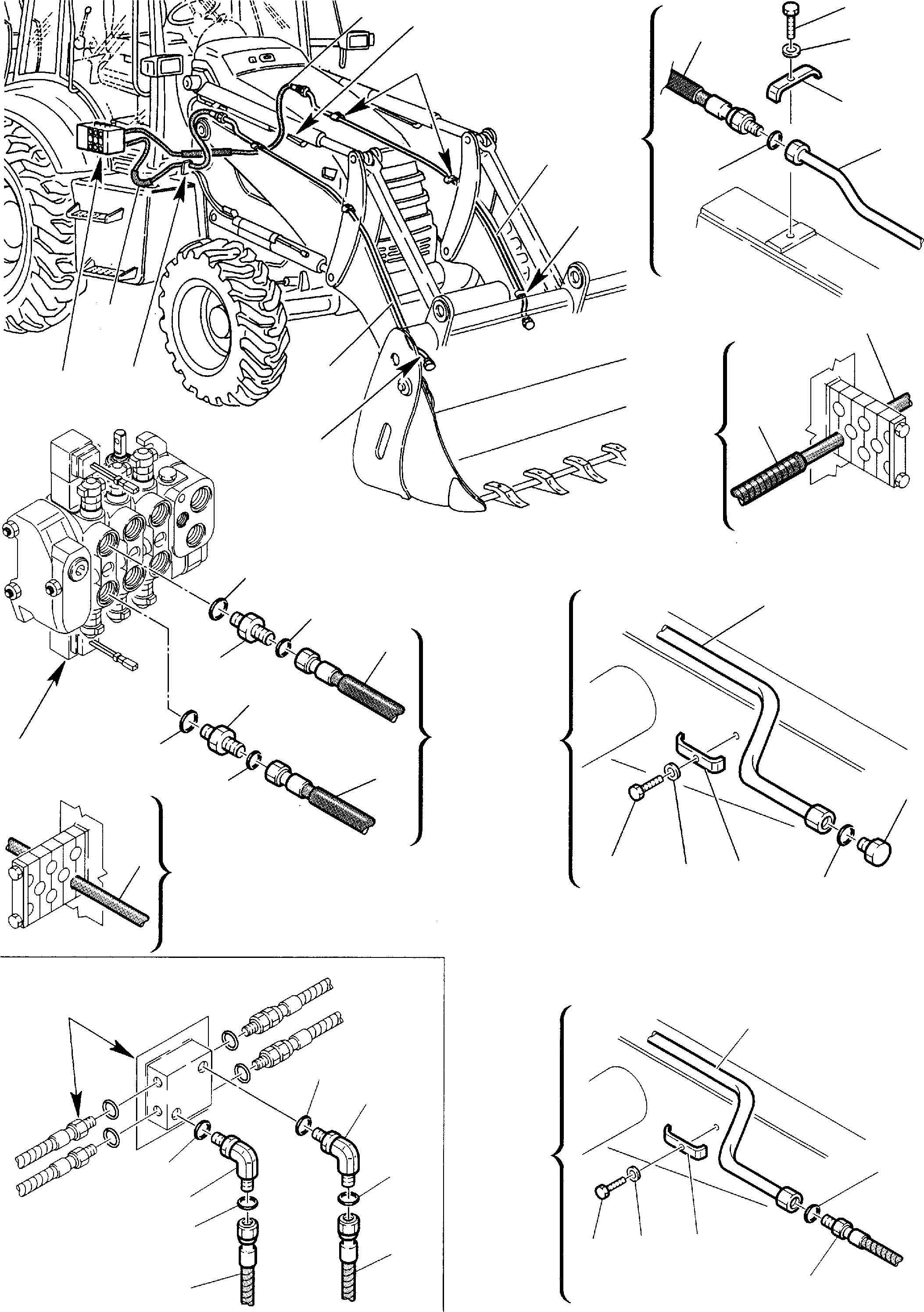 Part 45. HYDRAULIC PIPING (BUCKET - 4 IN 1 CYLINDER LINE) (1/2) [6660]