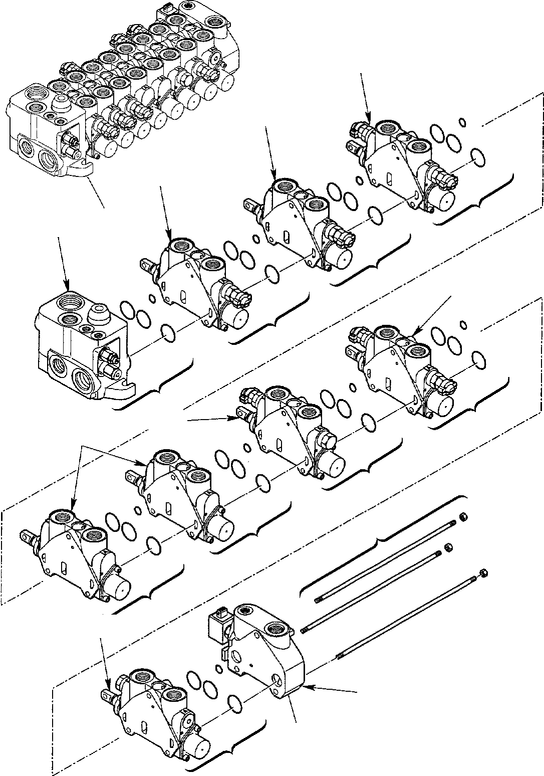 Part 28. BACKHOE CONTROL VALVE (8 SECTIONS) (HAMMER + JIG ARM) [6400]